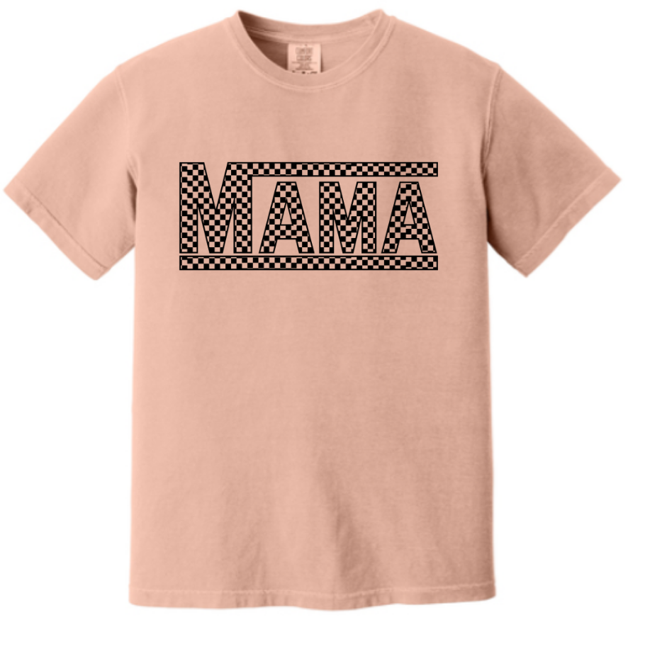 Mama Checkerboard Comfort Colors Tee