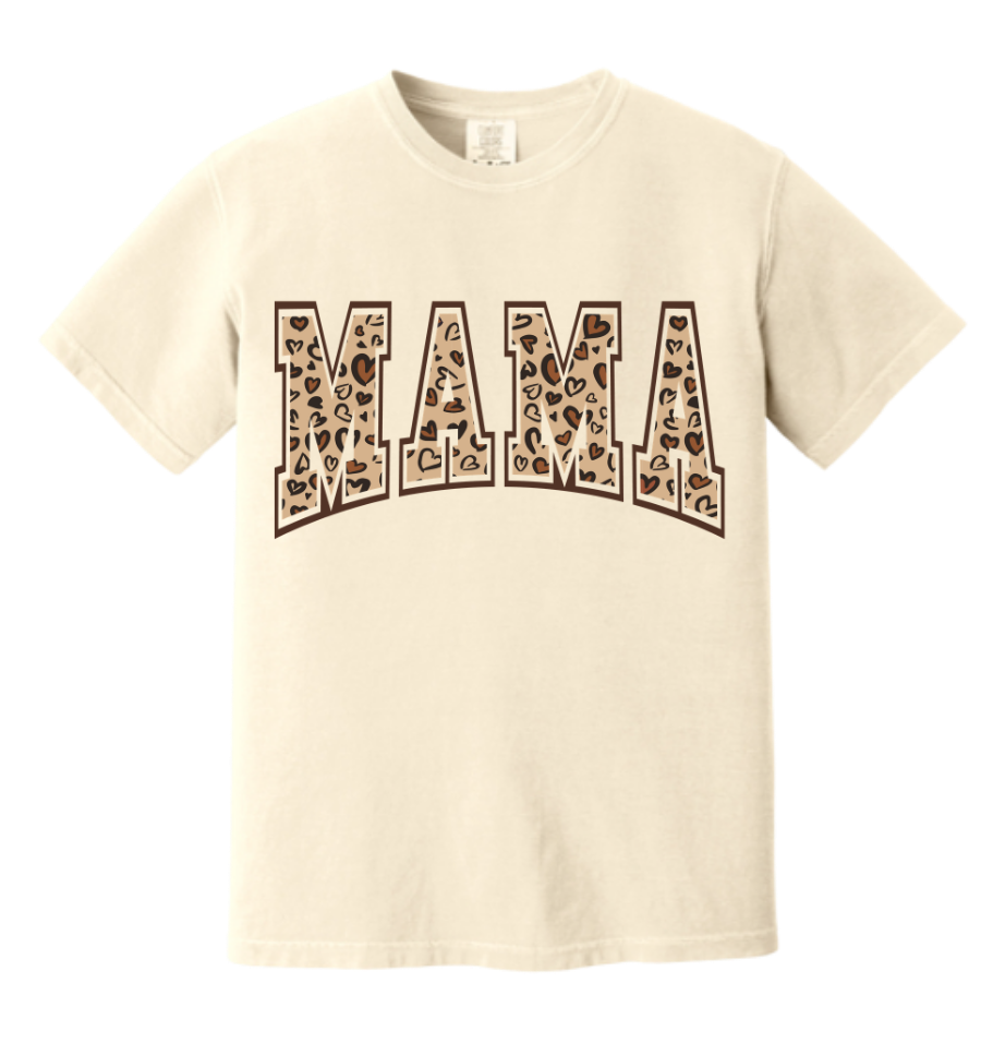 Leopard Heart “MAMA” Tee