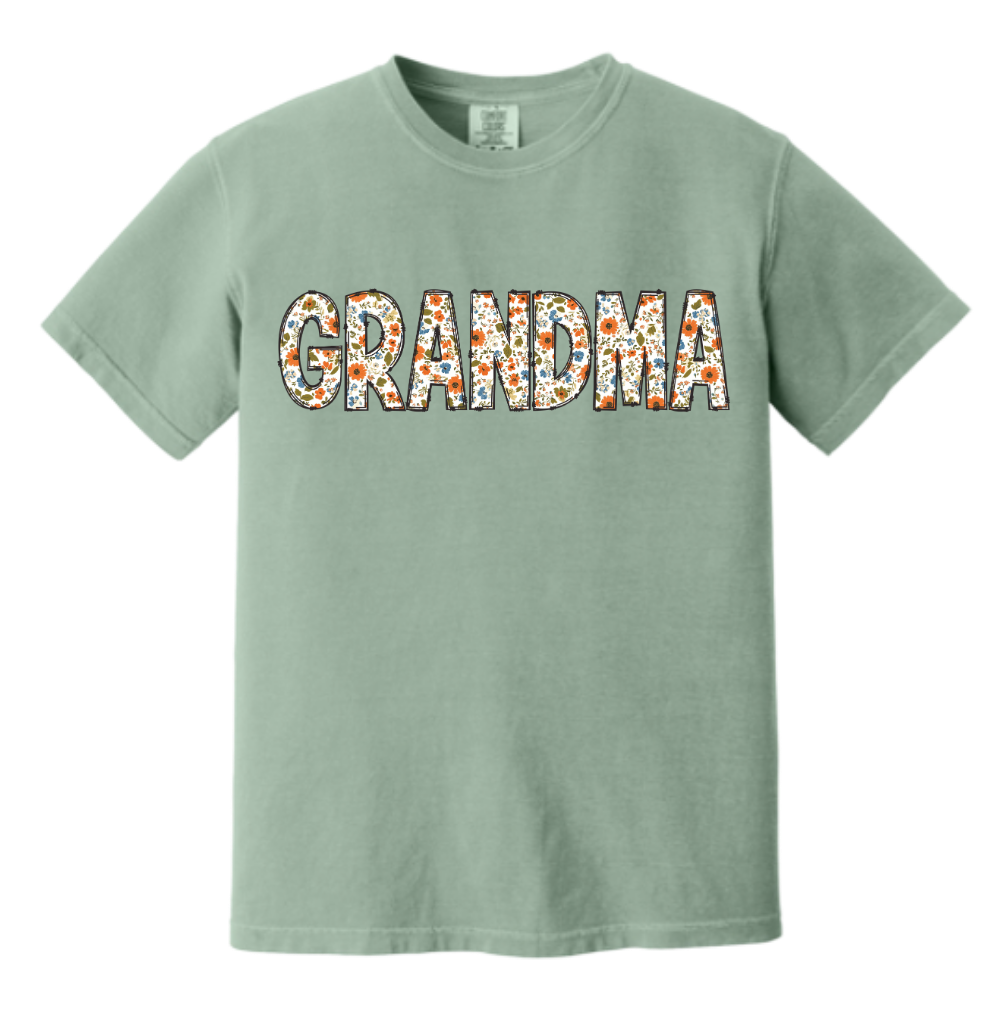 Floral Block GRANDMA Tee