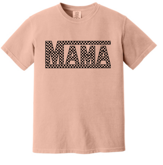 Mama Checkerboard Comfort Colors Tee