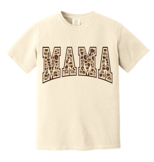 Leopard Heart “MAMA” Tee