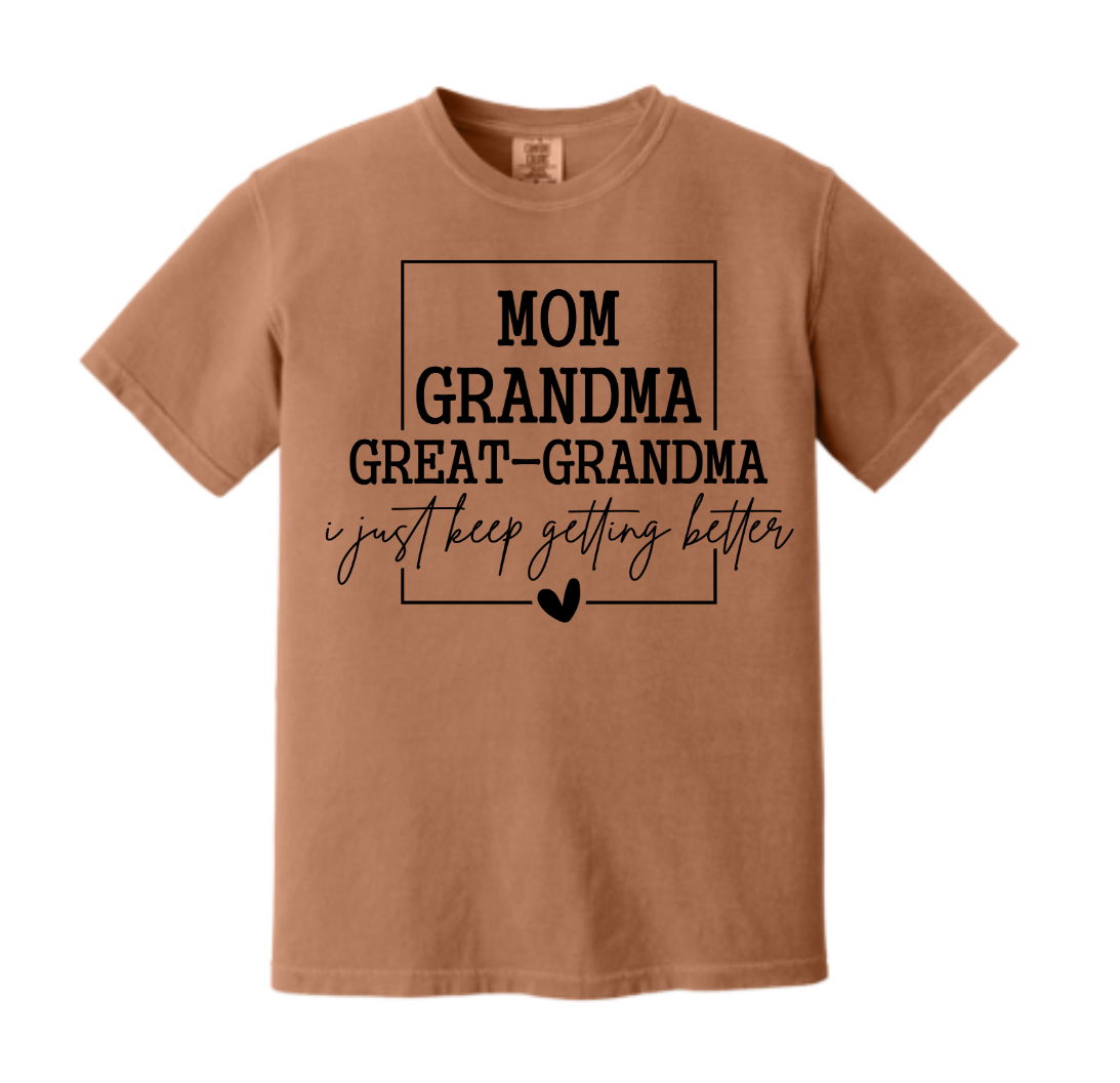 I Just Keep Getting Better Peach Tee