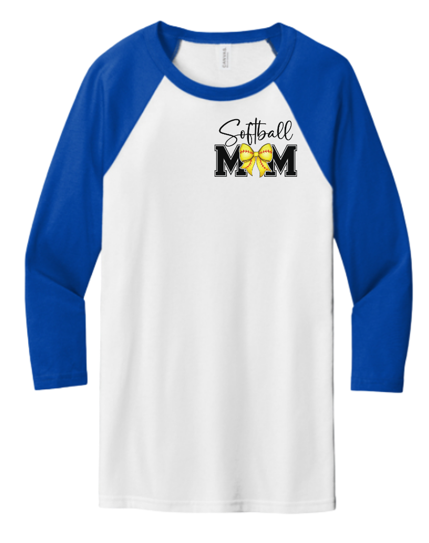 Softball Mom Double‑Sided Raglan Tee