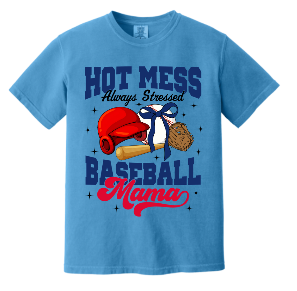 Hot Mess Baseball Mama Tee