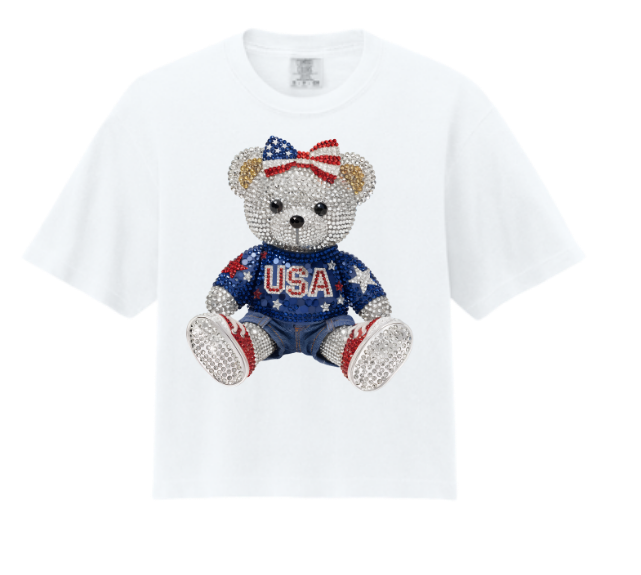 Sparkling USA Bear Boxy Tee